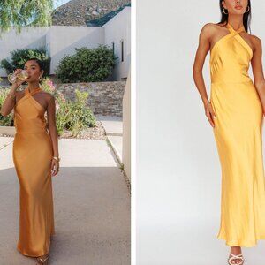 Italia Azure Crossover Halterneck Maxi Dress Sun